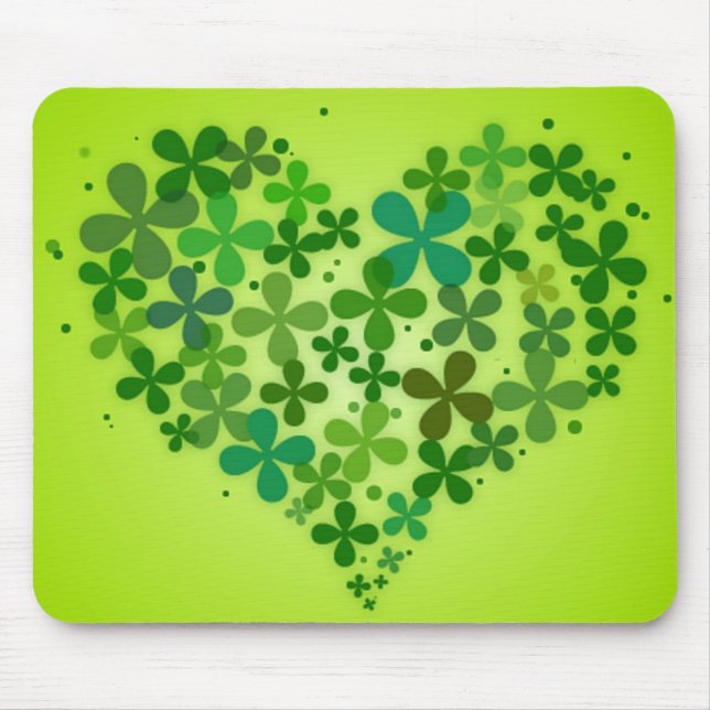 'Green Hearts' Mousepad (Front)