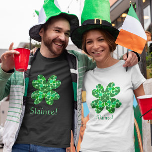 Green Hearts Shamrock St. Patrick's Customisable T-Shirt