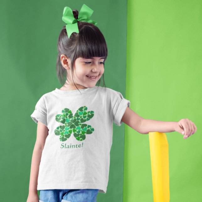 Green Hearts Shamrock St. Patrick's Customisable T-Shirt (Creator Uploaded)
