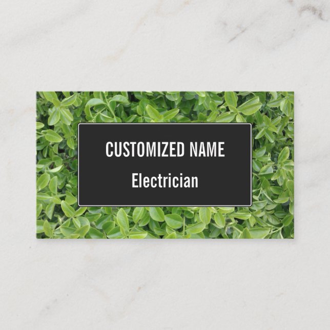Green Hedge Shrub Type Plant Photograph Business Card (Front)