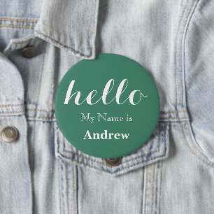 Green Hello My name is Name Badge