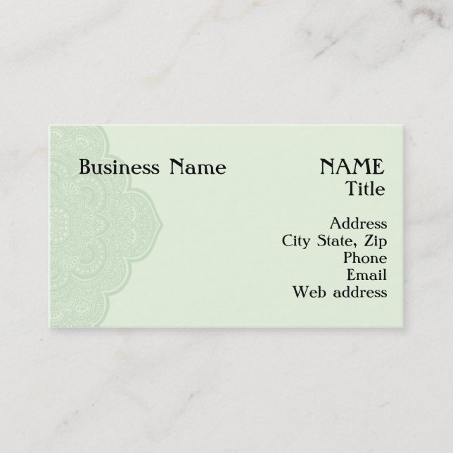 Green Henna Business Card (Front)