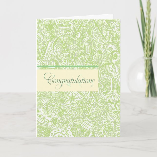 Green Henna Congratulations Card (Front)