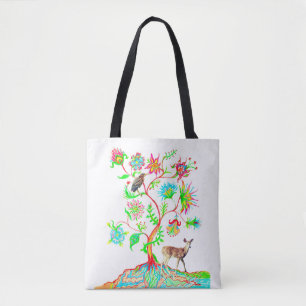 Green Heron and Deer Tote Bag