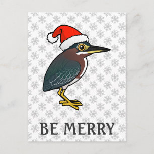 Green Heron Santa Holiday Postcard