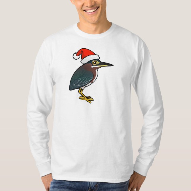 Green Heron Santa T-Shirt (Front)