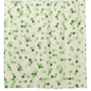 Green Hexagon Shower Curtain