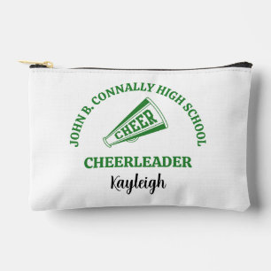 Green High School Cheerleader Personalised Accessory Pouch
