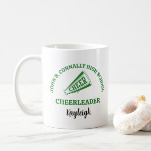 Green High School Cheerleader Personalised Coffee Mug