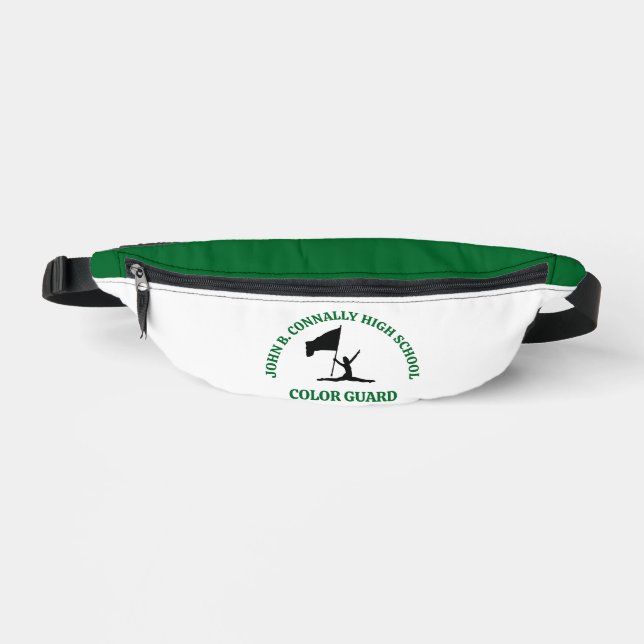 Green High School Colour Guard Personalised Bum Bags (Front)