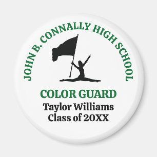 Green High School Colour Guard Personalised Magnet