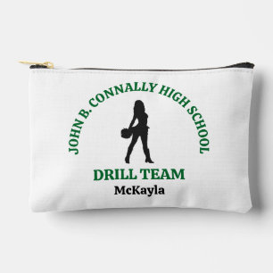 Green High School Drill Team Dancer Personalised Accessory Pouch