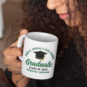 Green High School Graduate Custom 2023 Graduation Coffee Mug