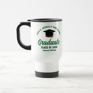 Green High School Graduate Customised Graduation Travel Mug