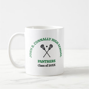 Green High School Lacrosse Team Personalised Coffee Mug