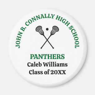 Green High School Lacrosse Team Personalised Magnet