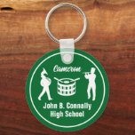 Green High School Marching Band Personalised Key Ring<br><div class="desc">This cool customised green high school marching band keychain features white typography of your player name under the drums. A great student musician keychain for parents.</div>