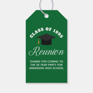 Green High School Reunion Personalised Party Gift Tags