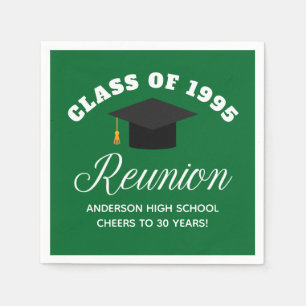 Green High School Reunion Personalised Party Napkin