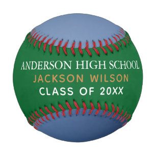Green High School Senior Player Photo Custom Team Baseball
