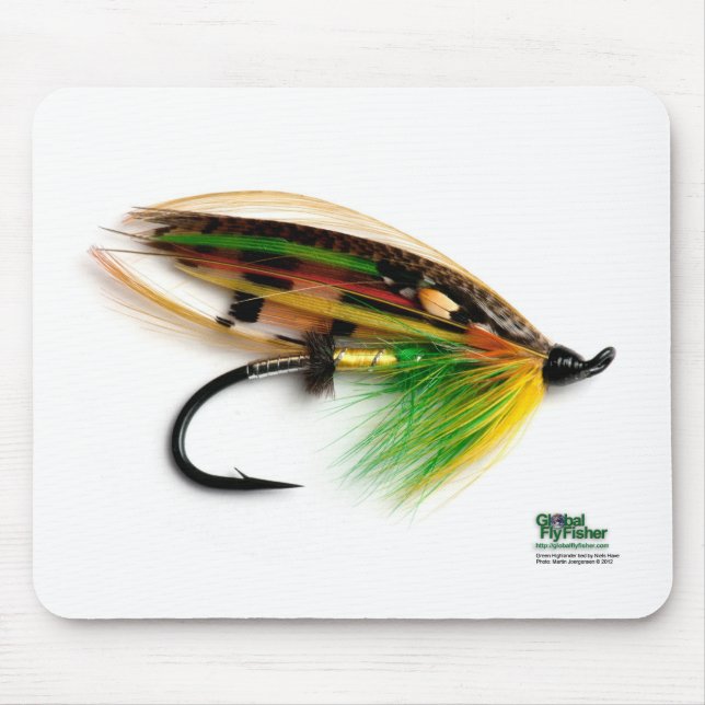 Green Highlander salmon fly mousepad (Front)