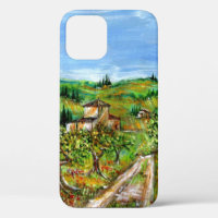 GREEN HILLS AND OLIVE TREES IN TUSCANY LANDSCAPE