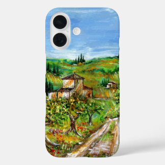 GREEN HILLS AND OLIVE TREES IN TUSCANY LANDSCAPE iPhone 16 CASE