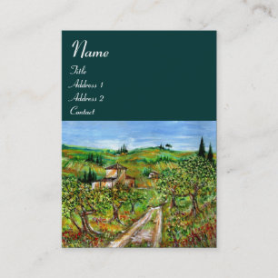 GREEN HILLS AND OLIVE TREES TUSCANY LANDSCAPE BUSINESS CARD