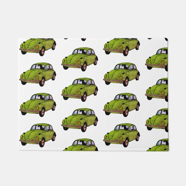 Green Hippie Car Door Mat (Front)