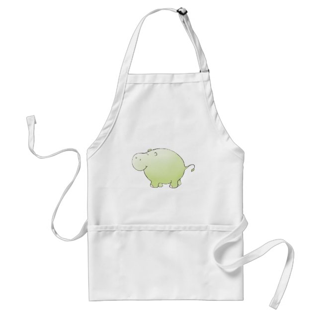 Green Hippo Kitchen Cooking Apron (Front)