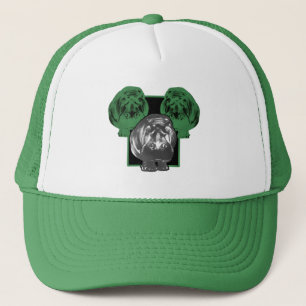 Green hippopotamus trucker hat