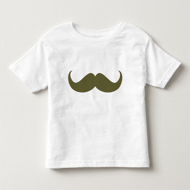 Green Hipster Moustache Toddler Tee (Front)