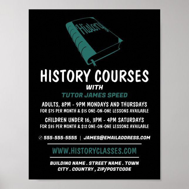 Green History Book, History Course Advertising Poster (Front)