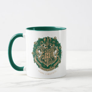 Green HOGWARTS™ Crest Holiday Wreath Mug