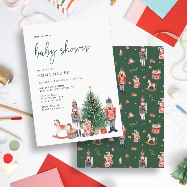 Green Holiday Baby Shower Invitation (Green Holiday Baby Shower Invitation
)
