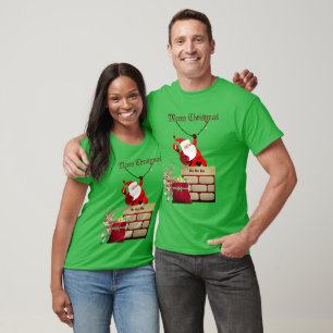 Green Holiday Christmas Santa T-Shirt