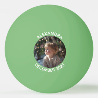 Green Holiday Family Photo Ping Pong Ball