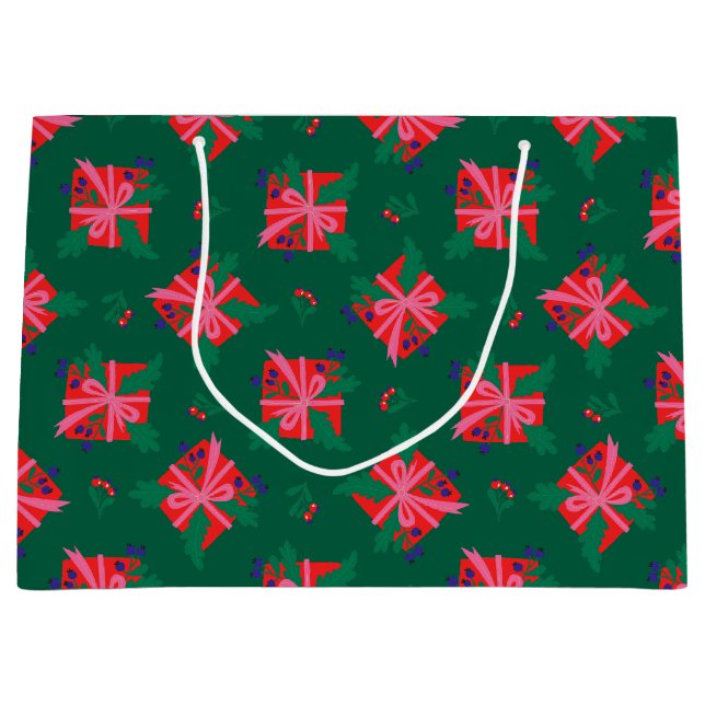  Green Holiday Gift Bag (Front)