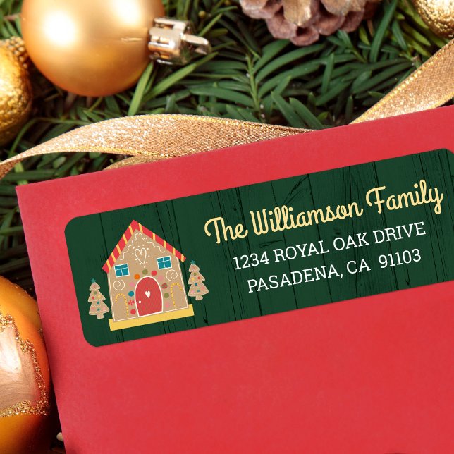 Green Holiday Gingerbread House Rustic Script Cute (Creator Uploaded)