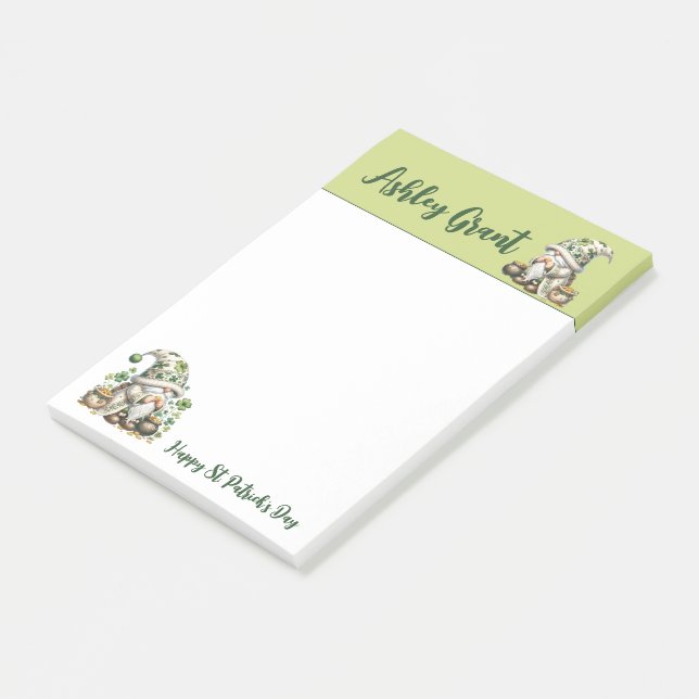 Green Holiday Gnome Writing Pad Post-it Notes (Angled)