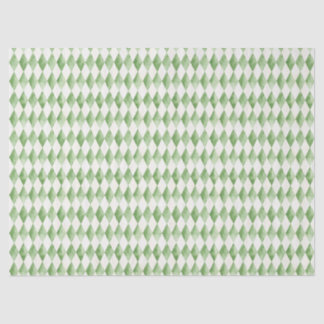 Green holiday harlequin diamond pattern tissue paper
