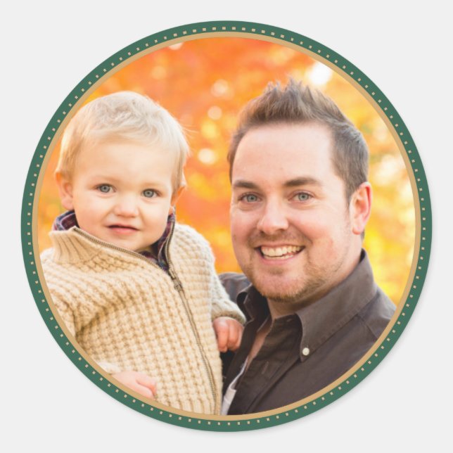 Green Holiday Photo Stickers (Front)