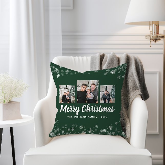 Green Holiday Photo Throw Pillow (Green Holiday Photo Throw Pillow
)