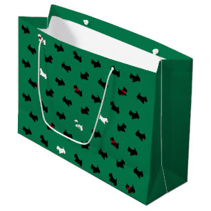 Green Holiday Scottish Terriers Gift Bag