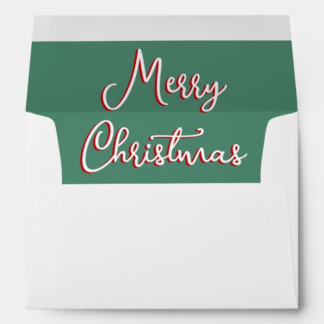 Green Holly Jolly Christmas Mailing Envelope (Back (Bottom))