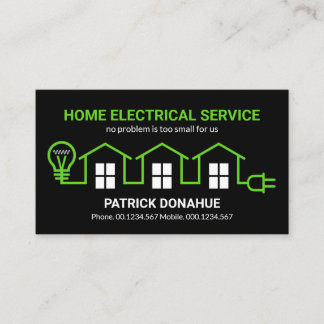 Green Home Electrical Wiring Circuit Electrician Business Card