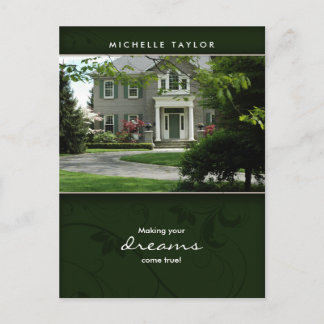 Green Home Real Estate House Postcard