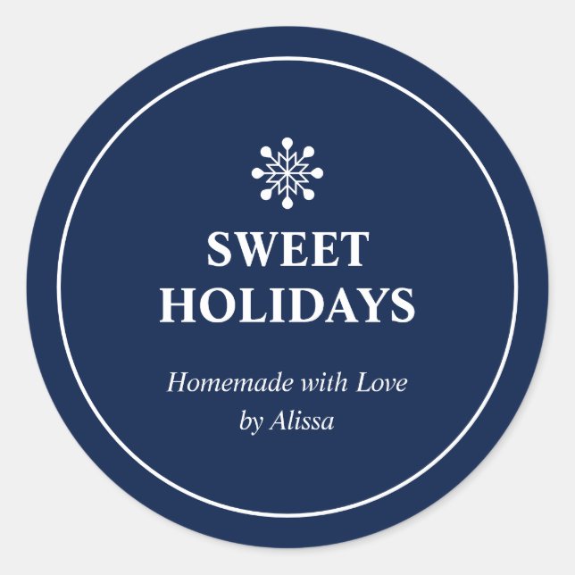 Green Homemade Christmas Treat Holiday Baked Goods Classic Round Sticker (Front)