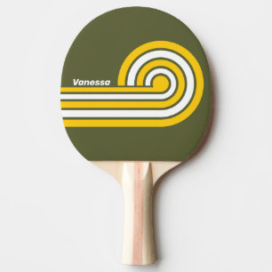 Green Honey Nostalgic Curl Stripes with Name Ping Pong Paddle