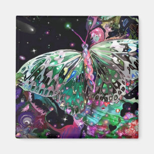 Green Hope Butterfly Rising Magnet